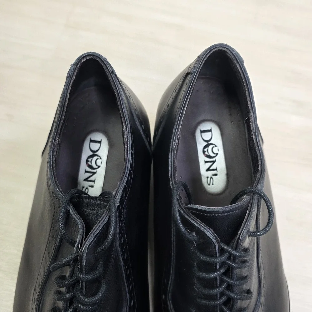 Dons Handmade Men's Elevator Shoes Cap Toe Black Leather Size 10 12